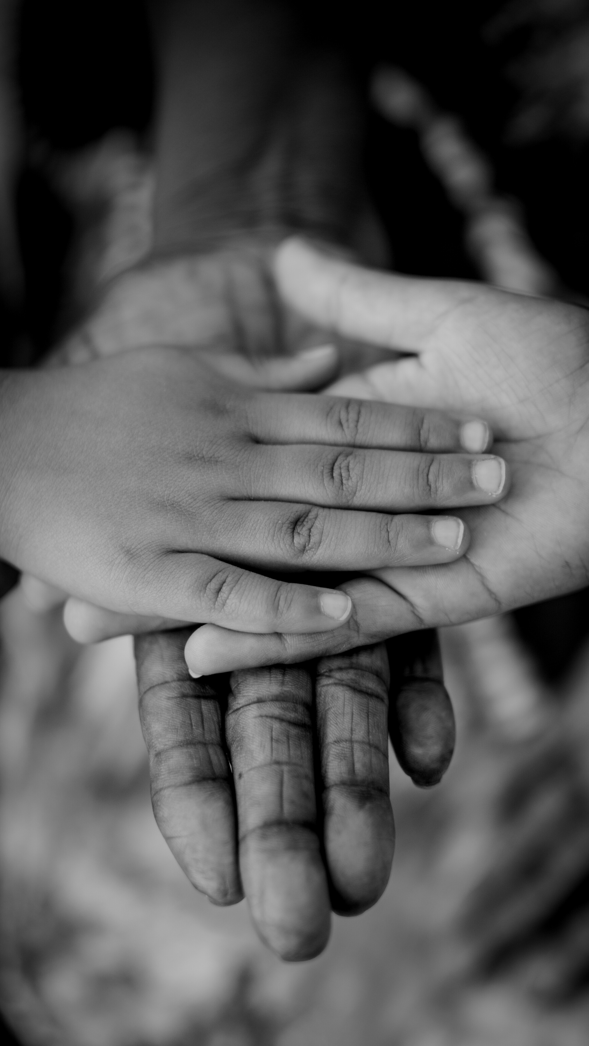 Grayscale Photo of Man, Woman, and Child